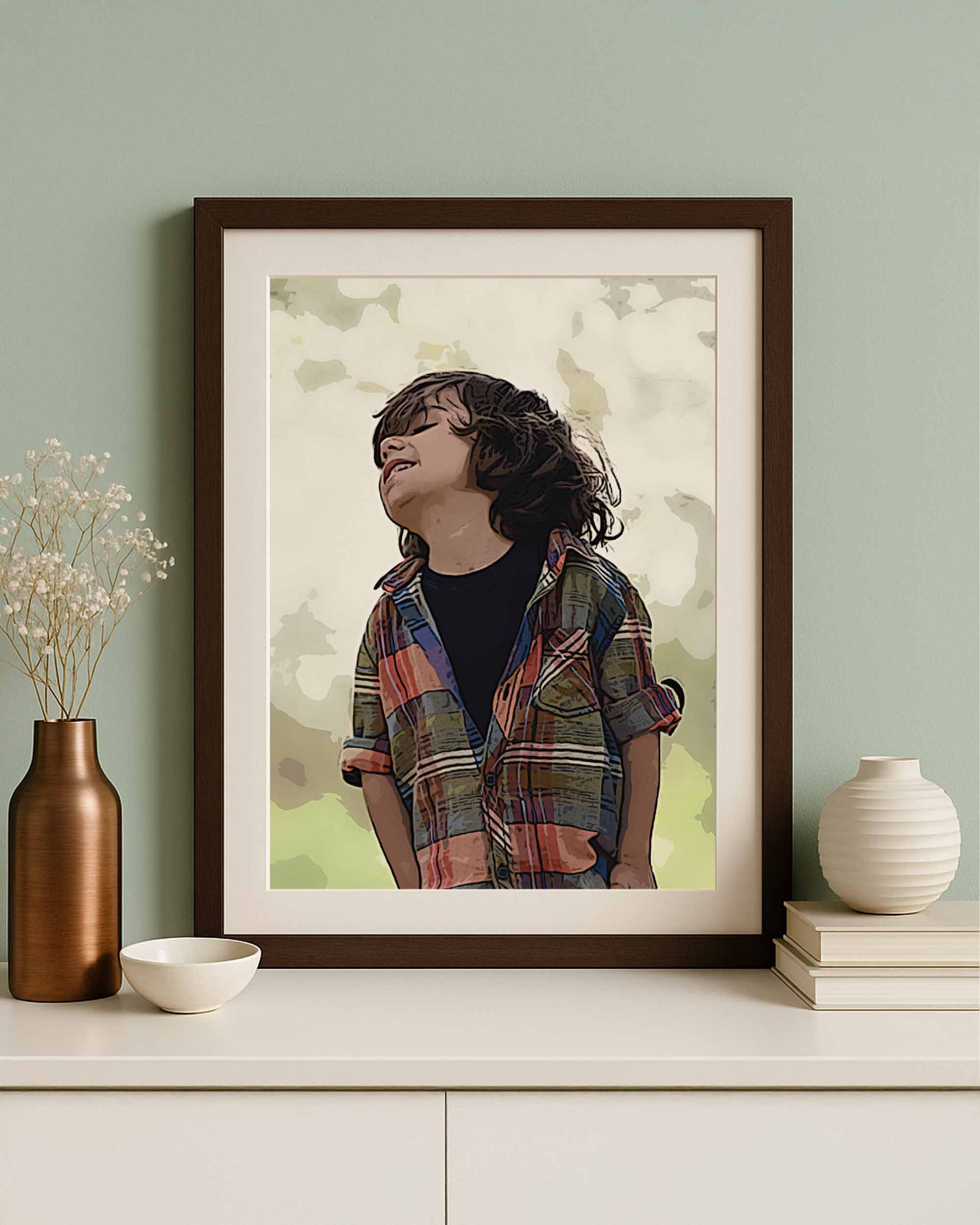 BEBECADRE 3 signature portrait framed mockup