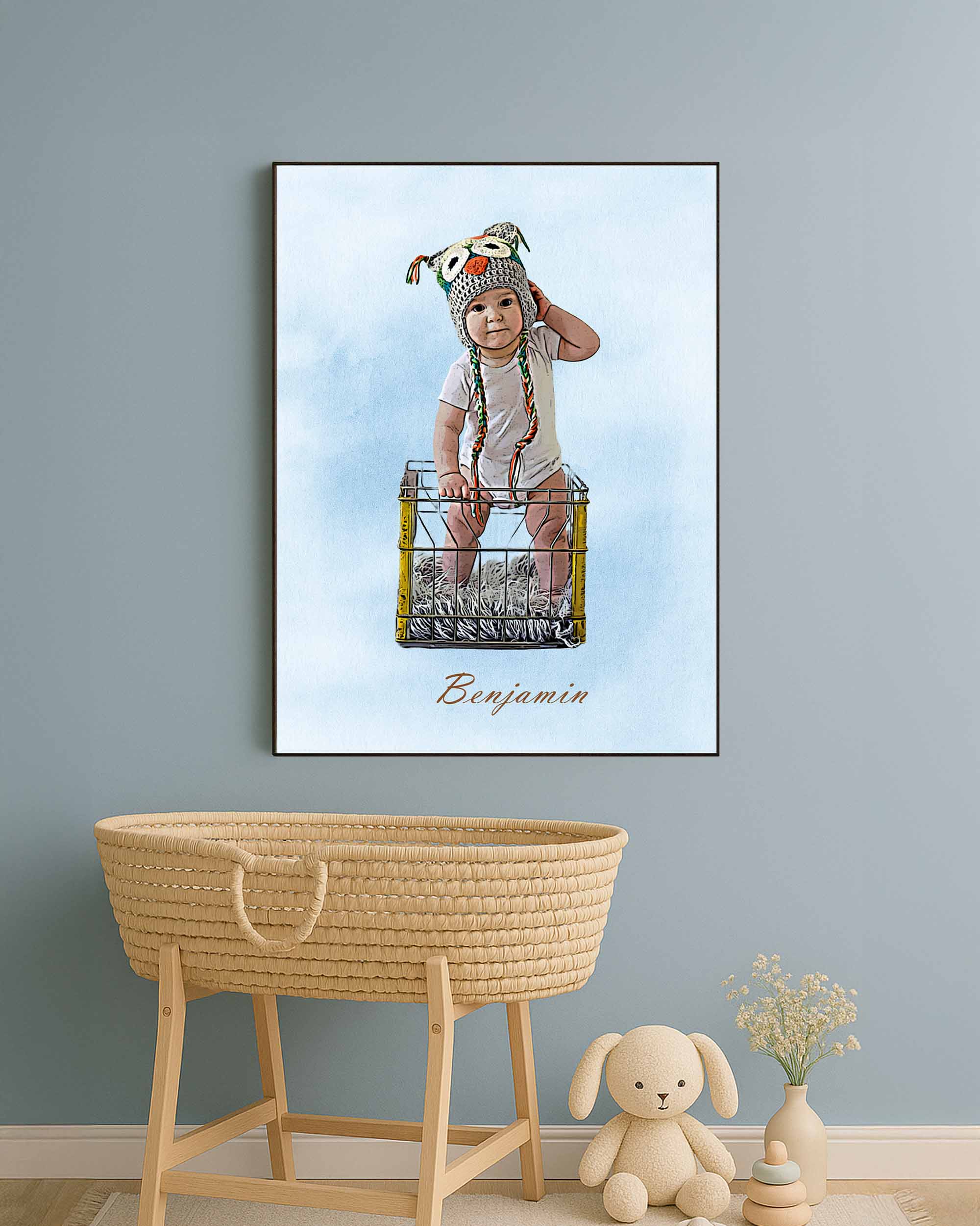 BEBECADRE Benjamin signature portrait framed mockup