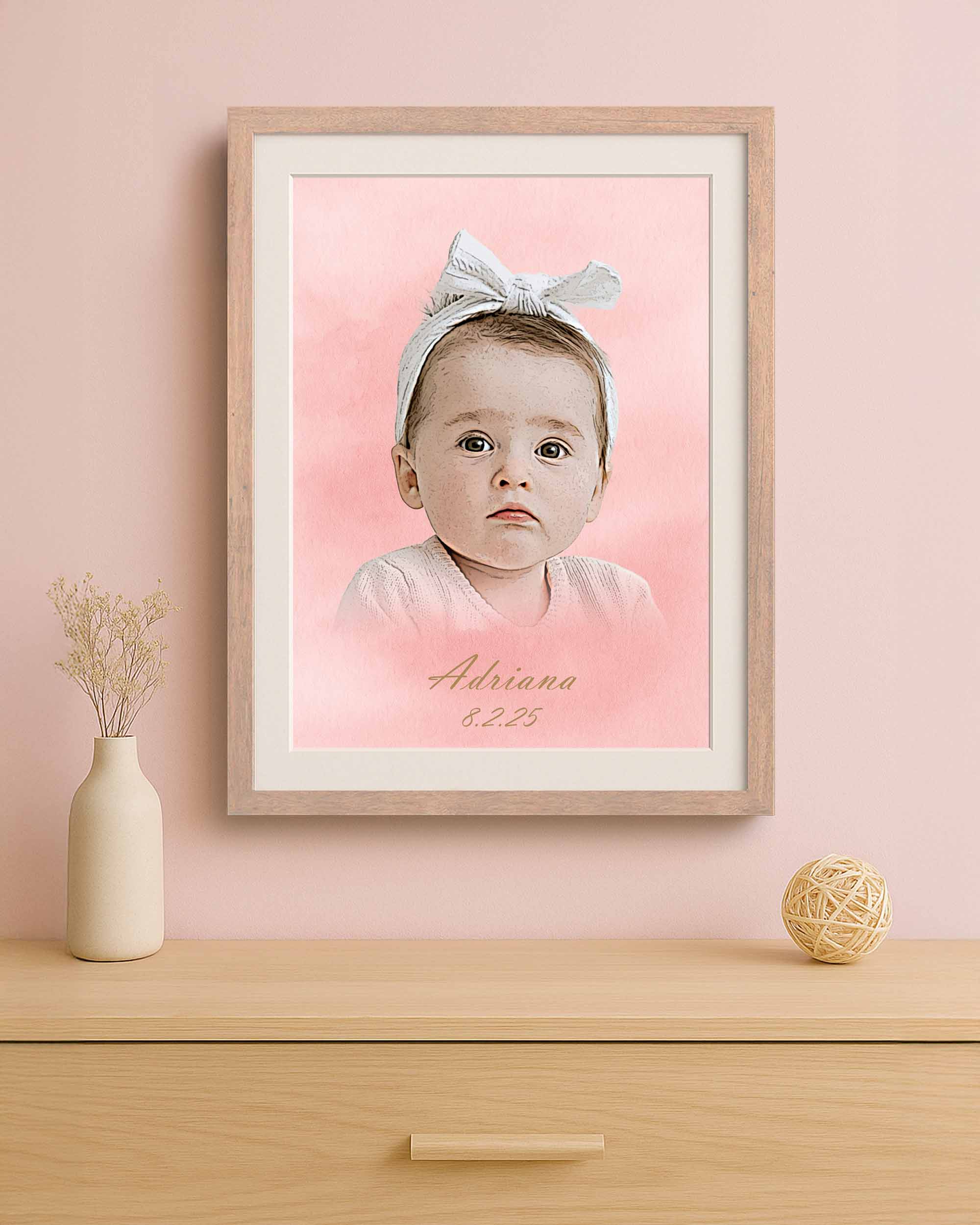 BEBECADRE Adriana signature portrait framed mockup