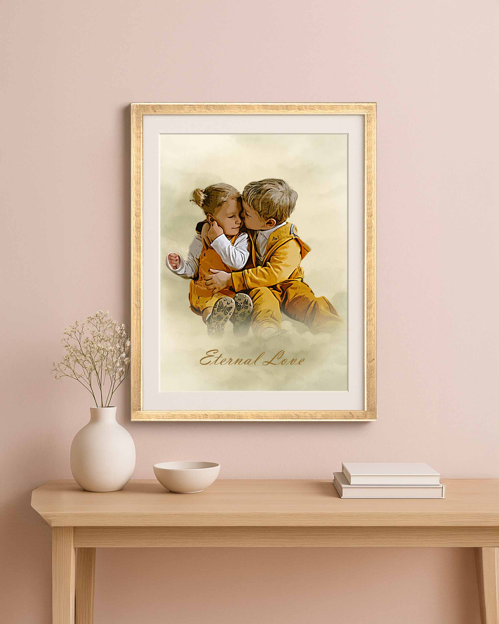 BEBECADRE Brother and Sister signature portrait framed mockup